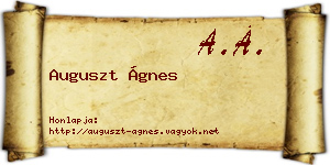 Auguszt Ágnes névjegykártya